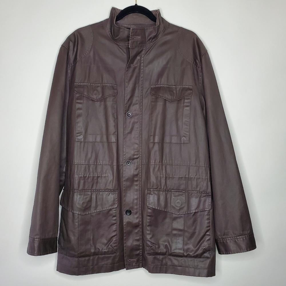 Banana Republic Men's Utility Jacket XL Wind Resistant Zip and Button-up Coat